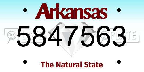 5847563 Arkansas License Plate