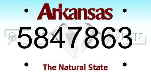 5847863 Arkansas License Plate