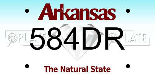 584DR Arkansas License Plate