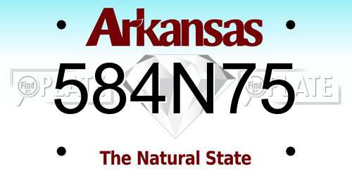 584N75 Arkansas License Plate