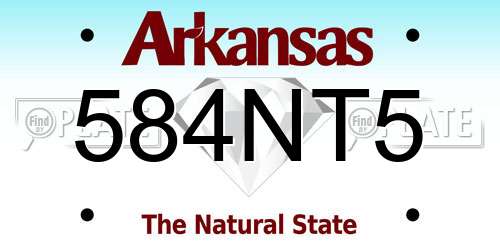 584NT5 Arkansas License Plate