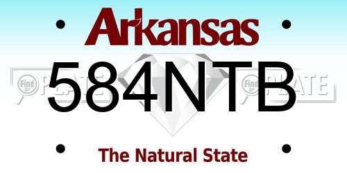 584NTB Arkansas License Plate