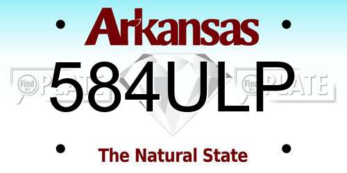 584ULP Arkansas License Plate