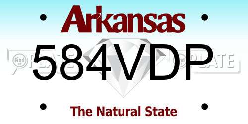 584VDP Arkansas License Plate