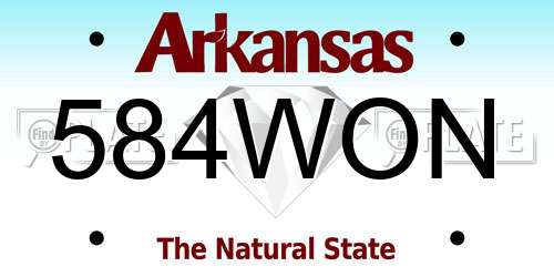 584WON Arkansas License Plate