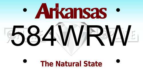 584WRW Arkansas License Plate