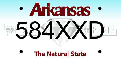 584XXD Arkansas License Plate