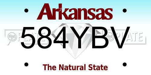584YBV Arkansas License Plate