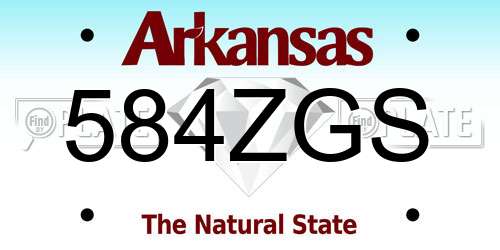 584ZGS Arkansas License Plate