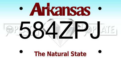 584ZPJ Arkansas License Plate