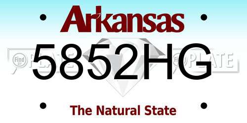 5852HG Arkansas License Plate