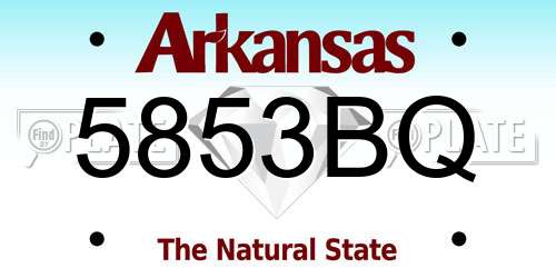 5853BQ Arkansas License Plate
