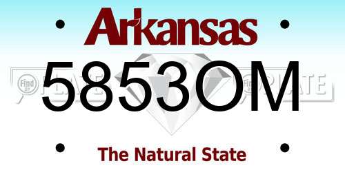 5853OM Arkansas License Plate