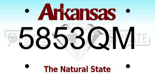 5853QM Arkansas License Plate