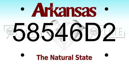 58546D2 Arkansas License Plate