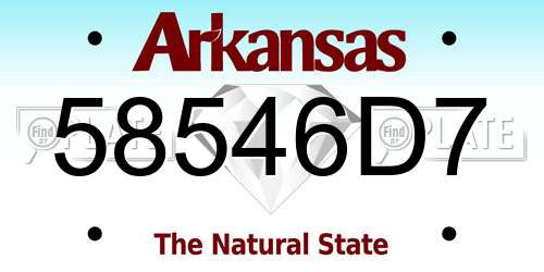 58546D7 Arkansas License Plate