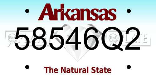 58546Q2 Arkansas License Plate