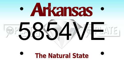 5854VE Arkansas License Plate