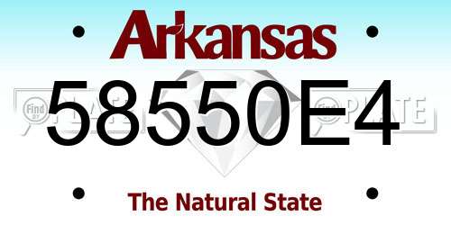 58550E4 Arkansas License Plate