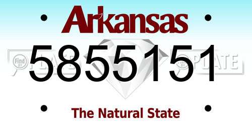 5855151 Arkansas License Plate