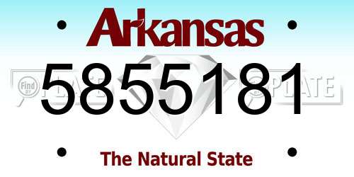 5855181 Arkansas License Plate