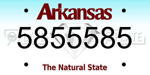 5855585 Arkansas License Plate