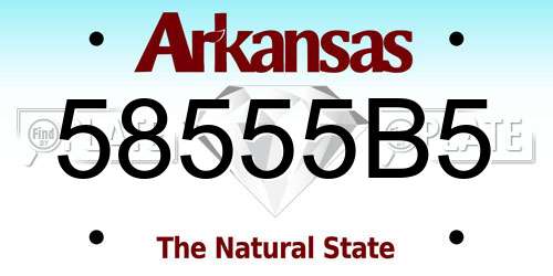 58555B5 Arkansas License Plate