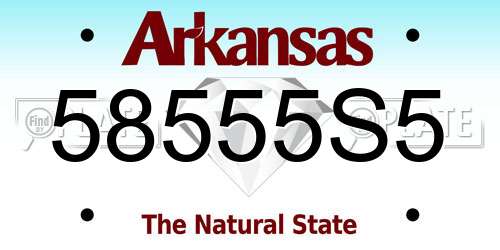 58555S5 Arkansas License Plate
