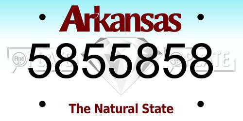5855858 Arkansas License Plate