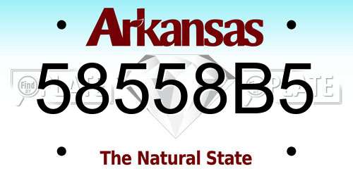 58558B5 Arkansas License Plate