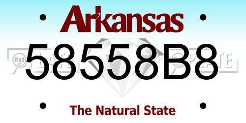 58558B8 Arkansas License Plate