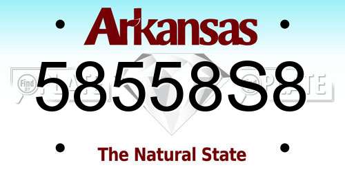 58558S8 Arkansas License Plate