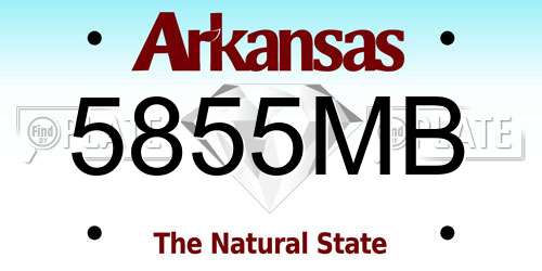 5855MB Arkansas License Plate
