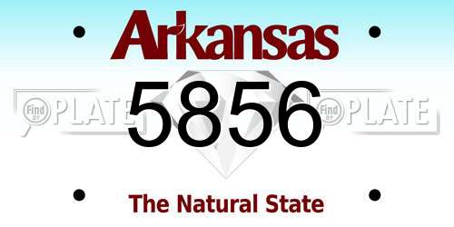 5856 Arkansas License Plate