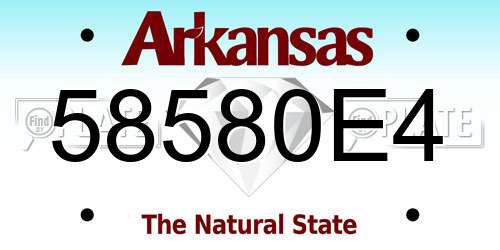 58580E4 Arkansas License Plate