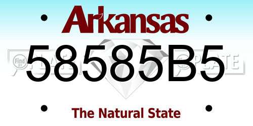 58585B5 Arkansas License Plate