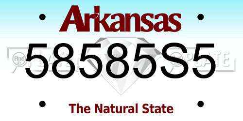 58585S5 Arkansas License Plate