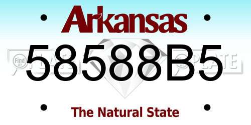 58588B5 Arkansas License Plate