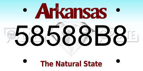 58588B8 Arkansas License Plate