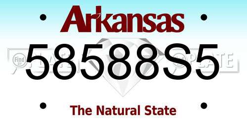 58588S5 Arkansas License Plate