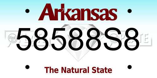 58588S8 Arkansas License Plate