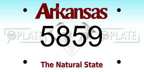 5859 Arkansas License Plate