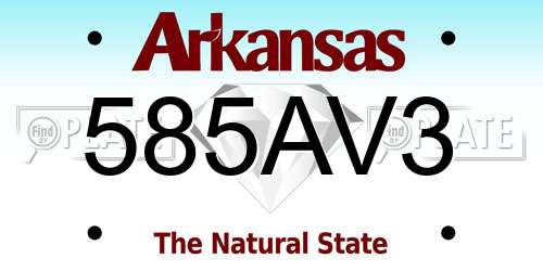 585AV3 Arkansas License Plate