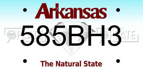 585BH3 Arkansas License Plate