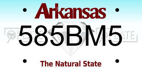 585BM5 Arkansas License Plate