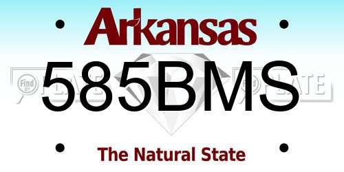 585BMS Arkansas License Plate