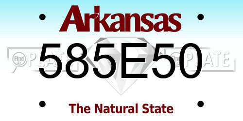 585E50 Arkansas License Plate