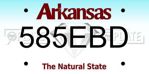 585EBD Arkansas License Plate