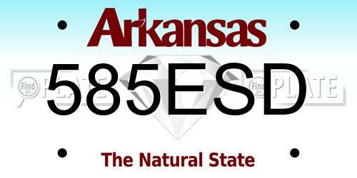 585ESD Arkansas License Plate