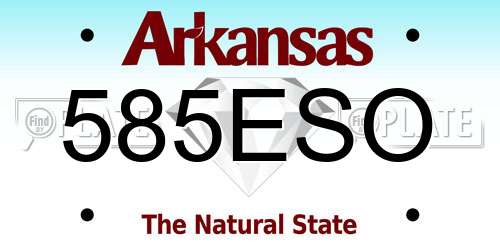 585ESO Arkansas License Plate